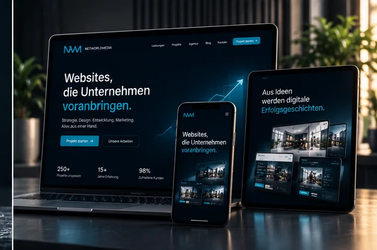 Responsive Website auf Laptop, Tablet und Smartphone