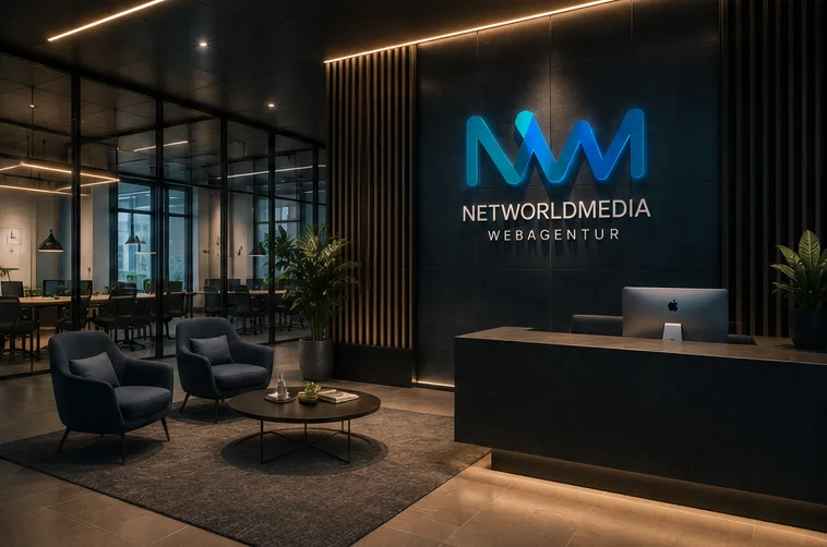 Empfangsbereich im Büro von NetWorldMedia in Ettringen